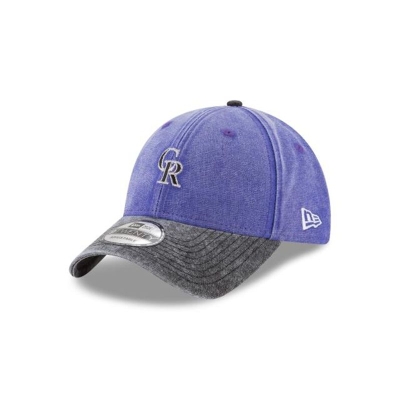 Black Colorado Rockies Hat - New Era MLB Rugged Canvas 9TWENTY Adjustable Caps USA8035192